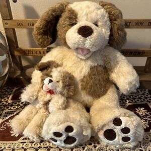 Build a Bear- Scruffy Puppy with magnetic baby puppy- RARE